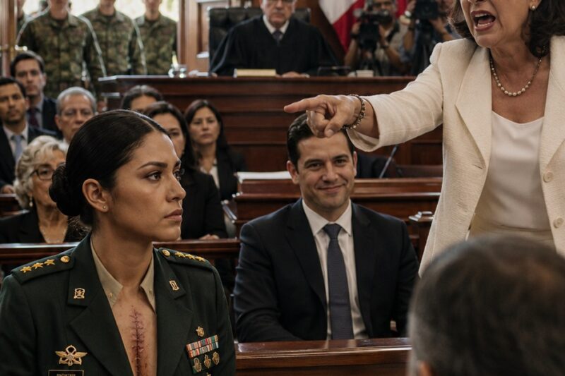 Vi a mi propia madre jurar ante un juez que yo jamás había servido a mi país. Lo miró directamente a los ojos, señaló las cicatrices escondidas bajo mi blusa y aseguró que eran falsas. Frente a una sala repleta, declaró que yo había inventado doce años de servicio militar, que había comprado mis medallas por internet y que toda mi vida estaba construida sobre mentiras. El jurado le creyó. Los reporteros llenaron sus libretas con cada una de sus palabras. Incluso mi hermano menor sonreía, convencido de que ya había ganado. Pero había algo que ninguno de ellos sabía: yo estaba contando los minutos. Afuera de aquella sala, las únicas personas capaces de demostrar que decía la verdad ya venían en camino. Y cuando esas puertas se abrieran, la mentira más grande de mi familia comenzaría a derrumbarse.