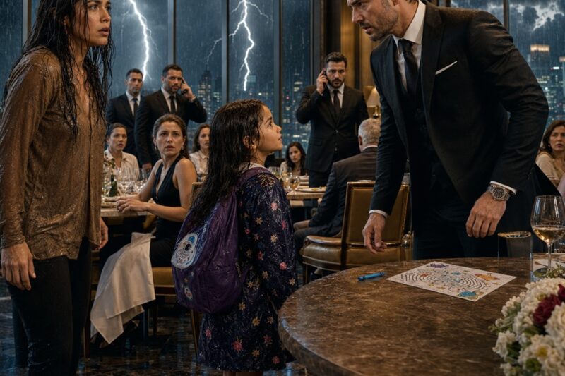 Llevé a Mi Hija a un Restaurante de Lujo Para Refugiarnos de la Lluvia… Entonces Ella Se Sentó Junto al Hombre Que Yo Creía Que Nos Había Abandonado  —¿Puedo sentarme con usted hasta que regrese mi mamá?
