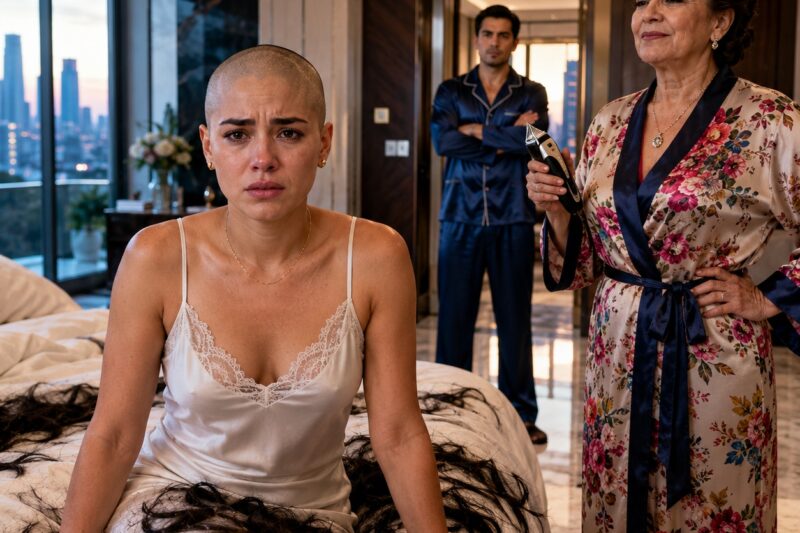 Mi Suegra Me Rapó Mientras Dormía Para Obligarme a Renunciar a Mi Trabajo… Pero No Sabía Que Acababa de Cortar Lo Único Que Mantenía la Vida de Su Hijo en Pie