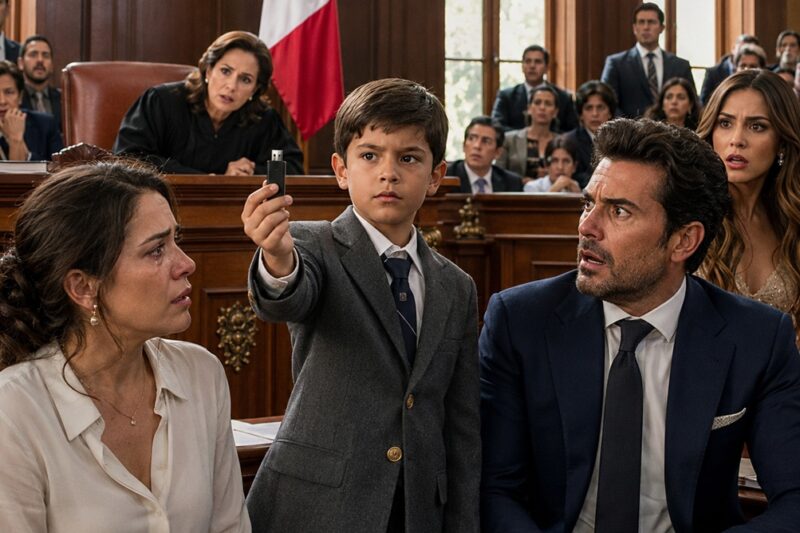 UN NIÑO DE 9 AÑOS SACÓ UNA MEMORIA USB EN MEDIO DEL JUICIO… Y REVELÓ EL SECRETO QUE SU PADRE MILLONARIO CREÍA QUE PERMANECERÍA OCULTO PARA SIEMPRE