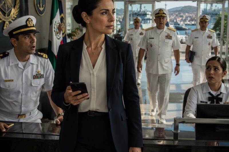ENTRÓ A UNA BASE NAVAL VESTIDA DE CIVIL Y UN CAPITÁN LE DIJO: “SE EQUIVOCÓ DE EDIFICIO, GUAPA”… PERO LA VERDADERA SORPRESA NO FUE LA LLAMADA QUE HIZO, SINO EL NOMBRE QUE ENCONTRÓ EN UNA LISTA ESA MISMA NOCHE