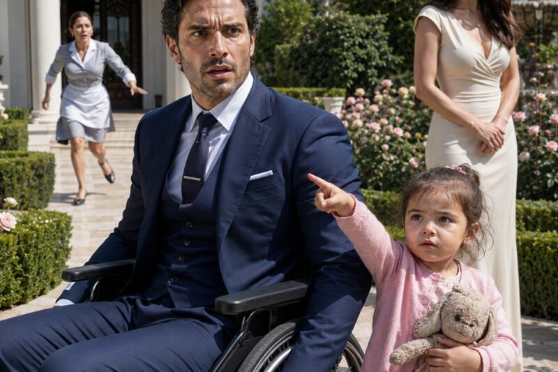 SU PROMETIDA SONREÍA JUNTO A LA SILLA DE RUEDAS, PERO LA PEQUEÑA HIJA DE LA EMPLEADA ESCUCHÓ LA FRASE QUE HIZO QUE EL MILLONARIO VOLVIERA A PONERSE DE PIE FRENTE A TODOS