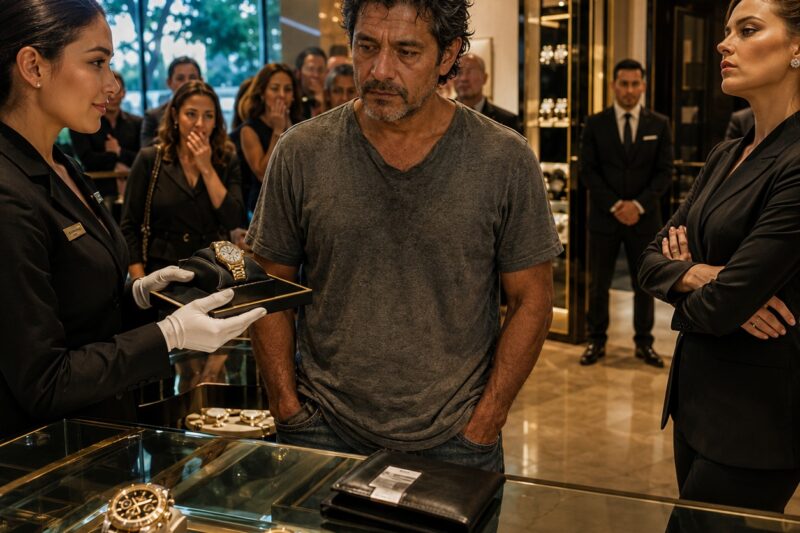 El multimillonario fingió ser pobre dentro de su propia boutique de relojes de lujo… y una empleada amable le dio la lección que el dinero jamás pudo comprar