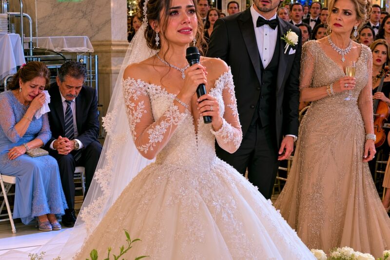 Quince Minutos Antes De Mi Boda Encontré A Mis Padres Escondidos Detrás De Una Columna Mientras La Familia Rica De Mi Prometido Ocupaba La Primera Fila. Tomé El Micrófono Y Decidí Que Todos Conocerían La Verdad.