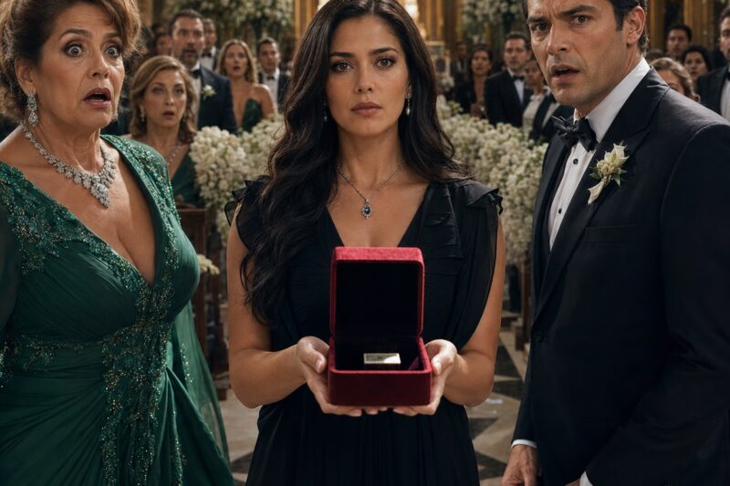 Mi esposo me divorció para casarse con mi propia madre de setenta años, convencido de que ella heredaría la fortuna multimillonaria de mi padre después de su funeral. El día de su boda, entré a la iglesia sosteniendo una caja de terciopelo. Mi madre sonreía como si ya hubiera ganado. Entonces dejé el regalo frente a ellos y dije: «Felicidades. Mi padre dejó toda su fortuna a su hija… y esa hija soy yo».