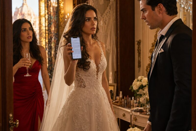 MI ESPOSO RECIÉN CASADO BESABA A SU AMANTE EN EL VESTIDOR DE LA CAPILLA. CUANDO LO ENFRENTÉ, SONRIÓ Y DIJO: «ERES UNA ESPOSA INÚTIL. EN CUANTO ME QUEDE CON LAS ACCIONES DE LA EMPRESA DE TU PADRE, TE DIVORCIO». YO SOLO DESBLOQUEÉ MI TELÉFONO Y LE MOSTRÉ LA CLÁUSULA DE INFIDELIDAD DEL ACUERDO PRENUPCIAL. AL AMANECER, HABÍA PERDIDO TODOS SUS BENEFICIOS, PAGADO LA BODA COMPLETA Y ENTREGADO SU PUESTO DIRECTIVO MIENTRAS SEGURIDAD LO SACABA FRENTE A TODA LA EMPRESA.