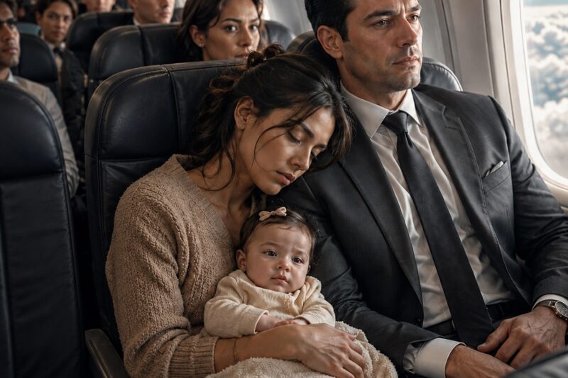 LA TÍMIDA MADRE SOLTERA FINGIÓ DORMIR SOBRE EL HOMBRO DE UN DESCONOCIDO DURANTE UN VUELO… Y DESCUBRIÓ QUE EL MILLONARIO SILENCIOSO A SU LADO LLEVABA TODA LA VIDA ESPERANDO A ALGUIEN QUE NO CONOCIERA SU NOMBRE