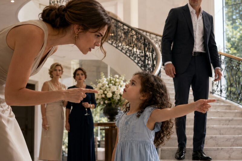 MI PROMETIDA LE GRITÓ A MI HIJA DE TRES AÑOS Y LE DIJO QUE NO DEBÍA SER VISTA—ENTONCES MI PEQUEÑA SEÑALÓ DETRÁS DE ELLA, Y ESCUCHÉ LA VERDAD QUE TERMINÓ NUESTRA BODA