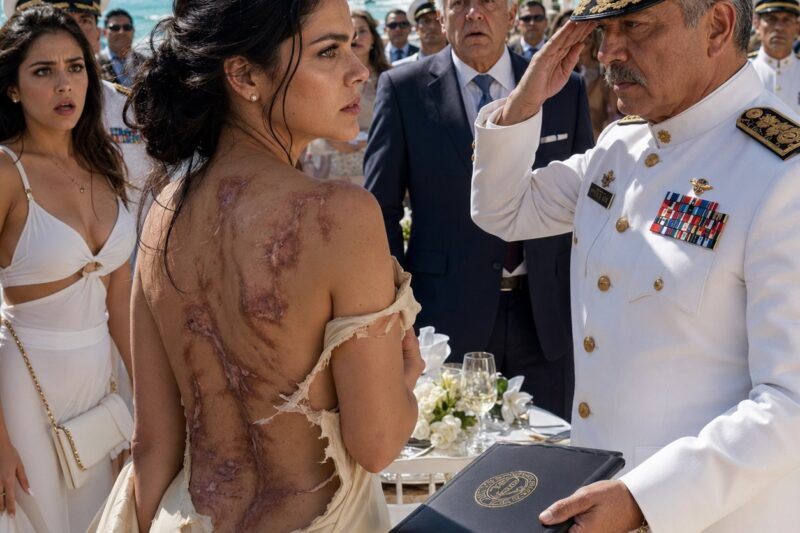 Mi Hermana Me Arrancó el Vestido en una Exclusiva Fiesta en Los Cabos… Entonces un Almirante Vio Mis Cicatrices y Pronunció las Palabras que Mi Familia Más Temía