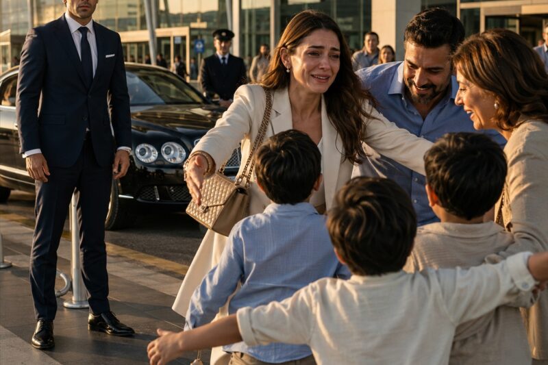 Mi Exesposo Multimillonario Se Sentó a Mi Lado en un Vuelo Solo Para Humillarme—Entonces Tres Pequeños Niños Bajaron de un Bentley Gritando “¡Mamá!”