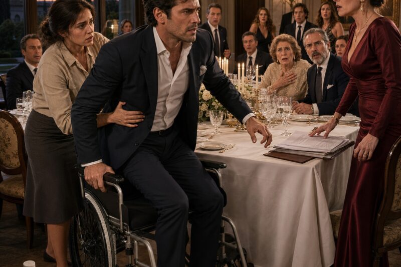 La empleada sin dinero cuidó al empresario sordo que todos daban por inútil mientras su esposa se burlaba de ella… hasta que, delante de toda la familia, él se levantó de la silla de ruedas y pronunció una frase que dejó la mansión en absoluto silencio