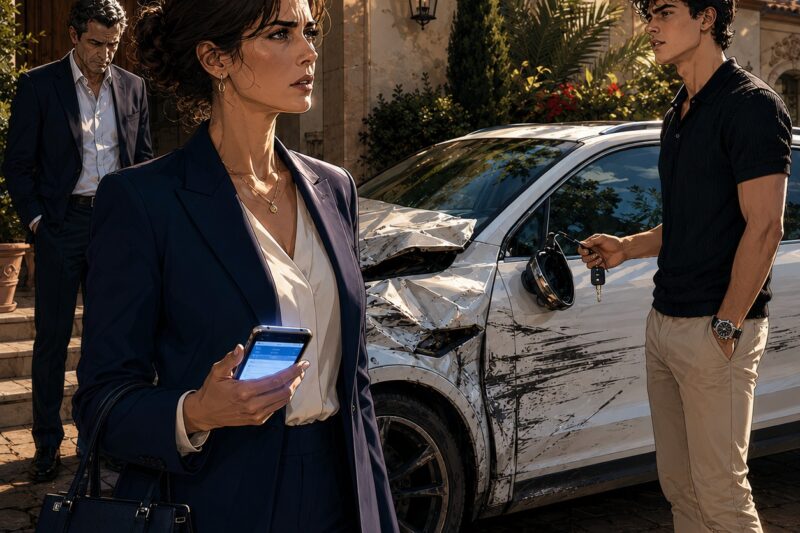 MI HIJASTRO DESTROZÓ MI COCHE Y ME LLAMÓ “CAZAFORTUNAS” DELANTE DE SU PADRE PARA HUMILLARME. SONREÍA, CONVENCIDO DE QUE YO VIVÍA DEL DINERO DE SU FAMILIA. LO QUE NO SABÍA ERA QUE SU UNIVERSIDAD, SU CASA Y CADA LUJO QUE PRESUMÍA SALÍAN DE MI CUENTA