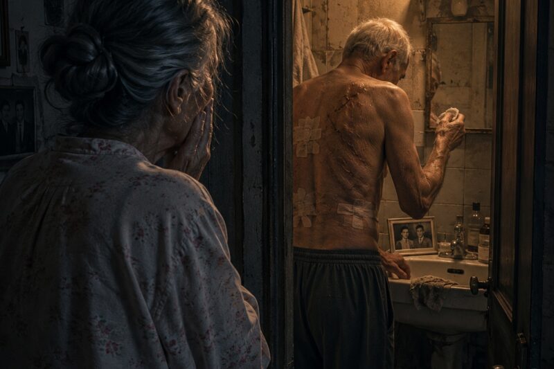 Durante cuarenta años, Carmen creyó dormir junto a un marido frío y lleno de secretos… hasta que una madrugada lo siguió al baño cerrado con llave y descubrió en su espalda la verdad que podía destruir o salvar toda su vida
