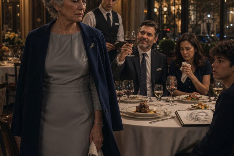 Mi yerno me echó de la mesa porque “una anciana arruinaba el brindis”… pero esa misma noche abrí un sobre viejo y encontré el documento que podía destruir la vida perfecta que tanto presumía
