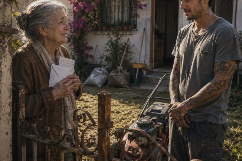 Pidió treinta euros para cortar el césped de una anciana, pero cuando ella vio lo que dejó en su verja al día siguiente, todo el barrio tuvo que tragarse sus palabras