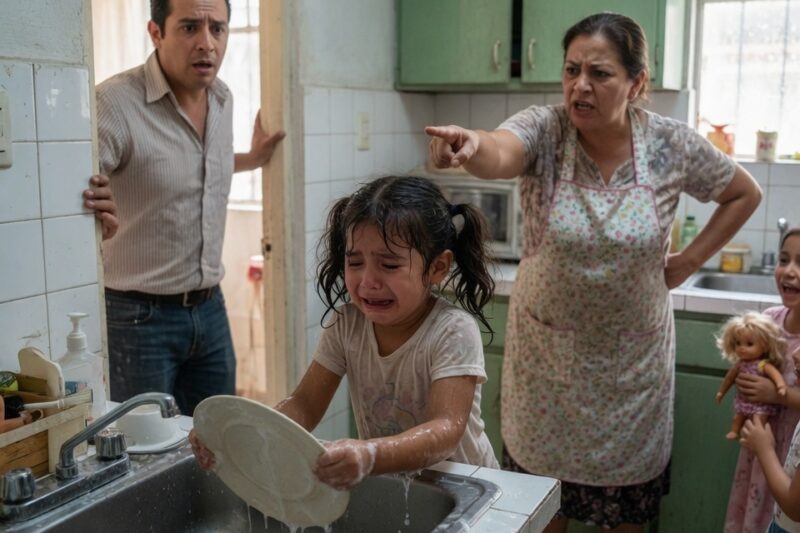 Una niña adoptada fue obligada a lavar platos mientras sus primas jugaban: “Ni para eso sirves”, y lo que su padre descubrió cambió a toda la familia
