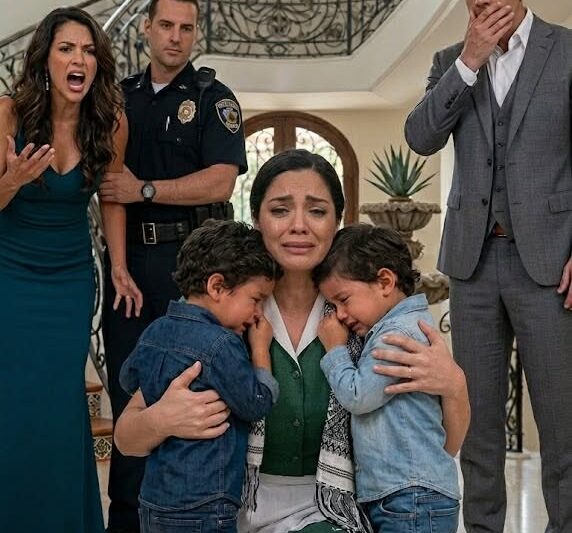 La niñera fue esposada por robar… hasta que un gemelo de 6 años susurró lo que su mamá escondía