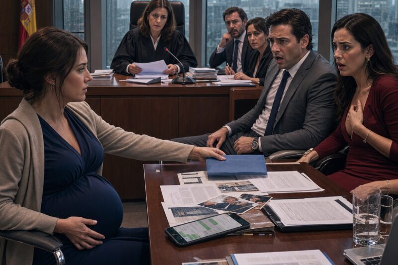 Su marido llegó al juzgado con su amante para humillarla embarazada de ocho meses, pero cuando la jueza abrió el sobre azul, él entendió que no iba a perder un divorcio: iba a perder la empresa, la casa y la máscara de hombre perfecto