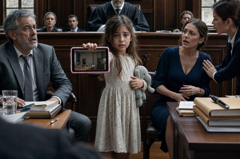 Mi esposa pidió el divorcio delante del juez y creyó que se quedaría con mi casa, mi dinero y mi hija… hasta que nuestra niña levantó la mano con una tablet y dijo: “Señoría, tengo un vídeo que papá no ha visto”
