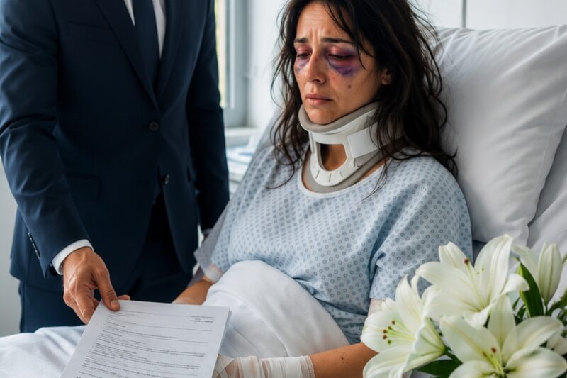 Mandó a golpear a su esposa y le mandó flores al hospital… sin saber que ella era la heredera que podía hundirlo todo
