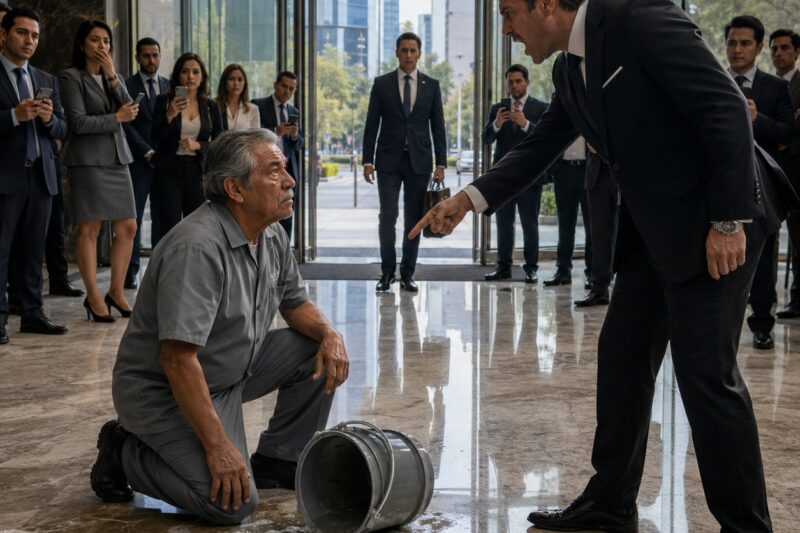 El gerente obligó al conserje a arrodillarse… sin imaginar que era el verdadero propietario del edificio
