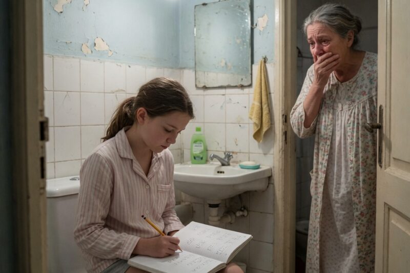 La nieta sacrificó su comodidad y estudiaba en el baño todos los días, pero cuando la abuela preguntó la razón, una llave secreta reveló una verdad imposible de ignorar