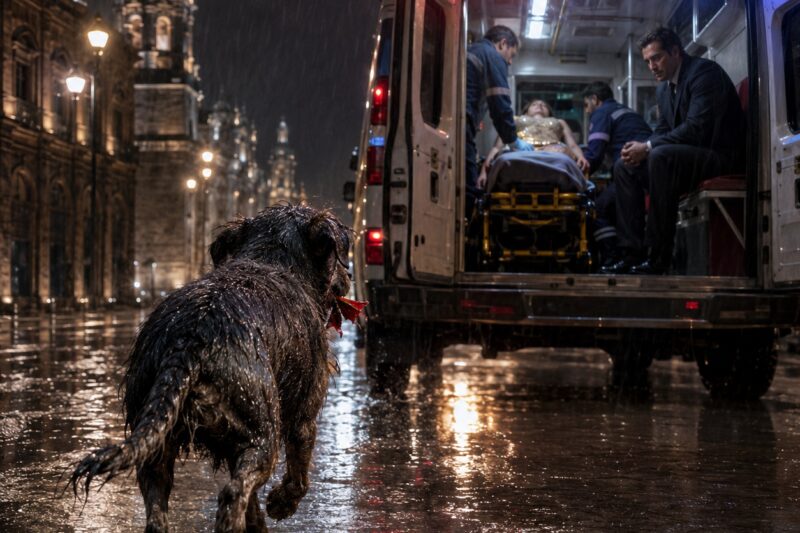 El perro callejero siguió la ambulancia durante kilómetros… pero nadie imaginó el secreto que intentaba revelar