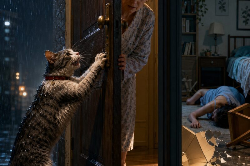 La gata arañó desesperadamente la puerta de la vecina… cuando la abrieron, descubrieron a su dueña inconsciente