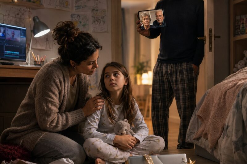 Mi hija de nueve años quiso regalar su portátil porque su abuela le dijo que, si no lo hacía, ya no merecía llamarla “abuela”. Esa noche mi marido dejó de ser el hijo obediente de siempre y decidió enfrentar a su familia delante de todos