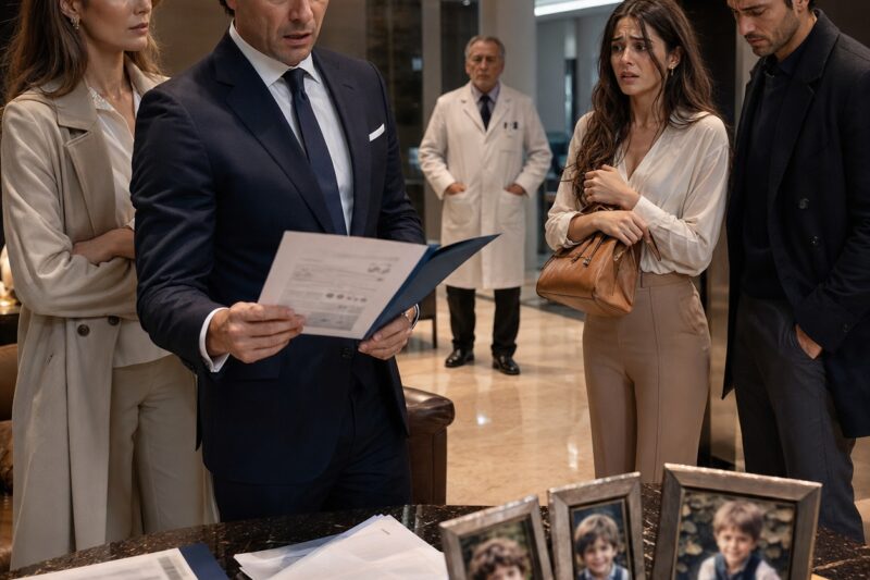 Mi marido presentó a los tres hijos de su secretaria como su orgullo, mientras yo sonreía sin decir nada; el día que el médico le confesó que era estéril desde siempre, mandó hacer pruebas de ADN y descubrió quién lo había traicionado en su propia casa