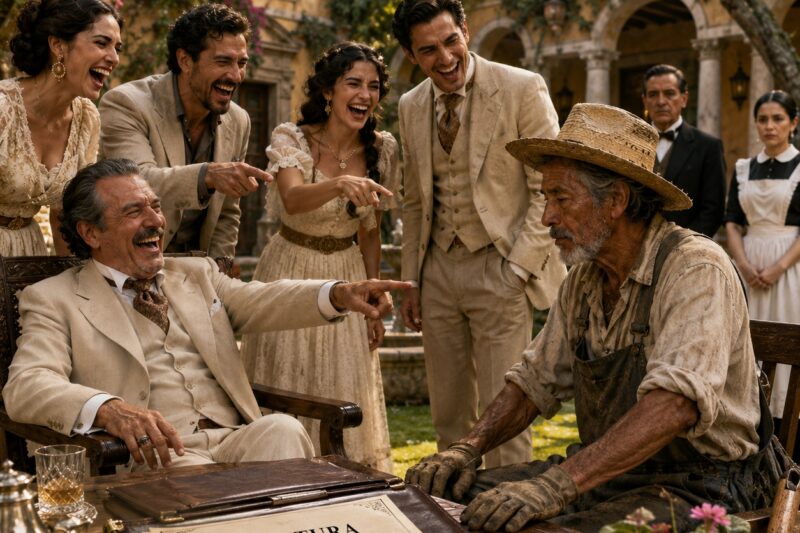 Toda la adinerada familia se burlaba del viejo jardinero de la hacienda… hasta que un día el abogado reveló el nombre del verdadero propietario.