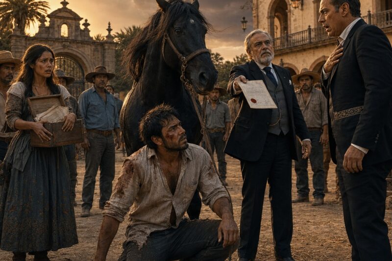 El dueño del rancho golpeó al pobre pastor de caballos… pero el sello en los papeles de propiedad hizo que lo perdiera todo.