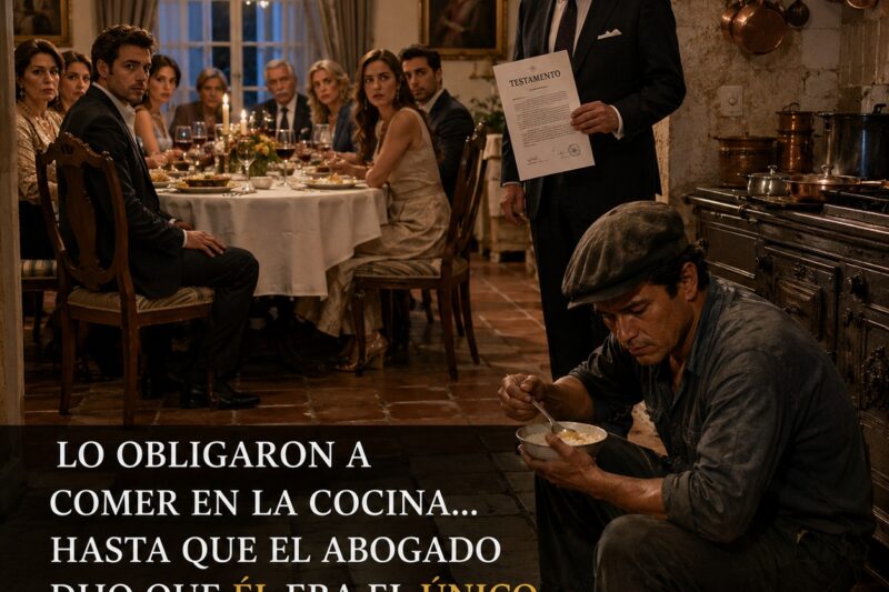Lo obligaron a comer en la cocina durante la cena familiar… hasta que el abogado lo llamó el único heredero