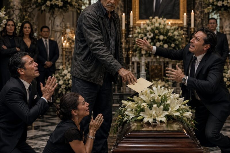 El hombre pobre expulsado del funeral de un multimillonario… la carta que dejó sobre el ataúd hizo que sus hijos se disputaran por arrodillarse