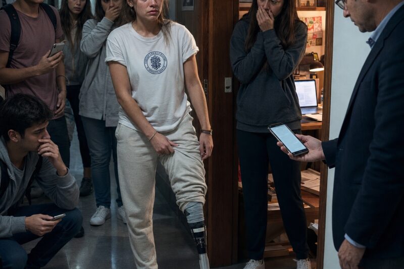 Me acusaron de fingir una enfermedad para robar una beca en Madrid, hasta que golpeé mi pierna izquierda delante de todos y el sonido metálico dejó a la universidad entera sin palabras