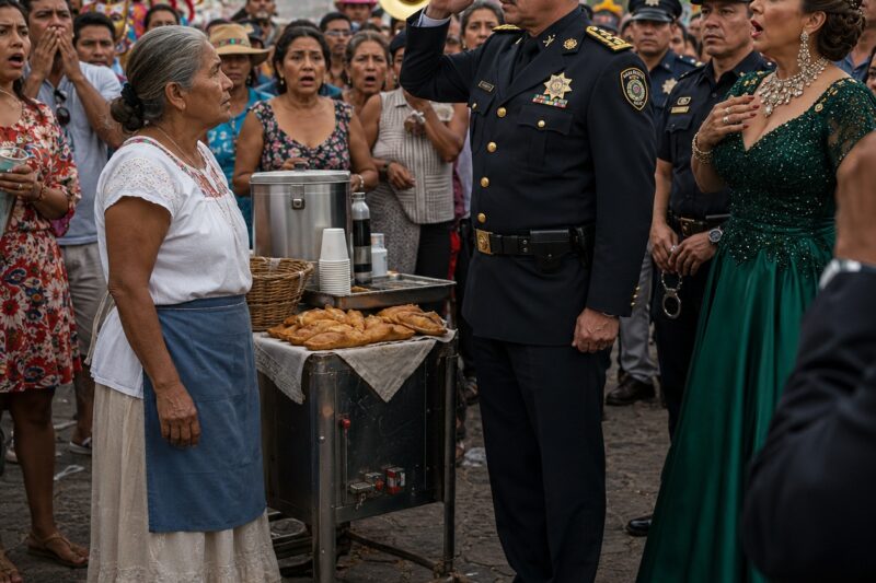 Llamaron ladrona a la vendedora ambulante en medio del festival de Veracruz… pero el jefe de policía la saludó inmediatamente.