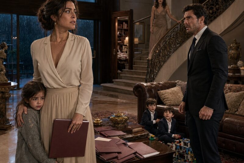 Después de firmar el divorcio, mi exmarido me preguntó qué hijo quería llevarme; cuando elegí a la niña que todos trataban como una criada, le dije la verdad que llevaba meses escondida en su despacho: esos tres niños no eran míos, sino de él y de su amante