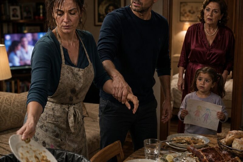 La octava vez que llamé a mi suegra para cenar, tiré el plato a la basura; mi marido me exigió pedir perdón, pero el papel que guardaba en el bolsillo cambió para siempre el destino de nuestra hija y derrumbó una familia entera en Madrid