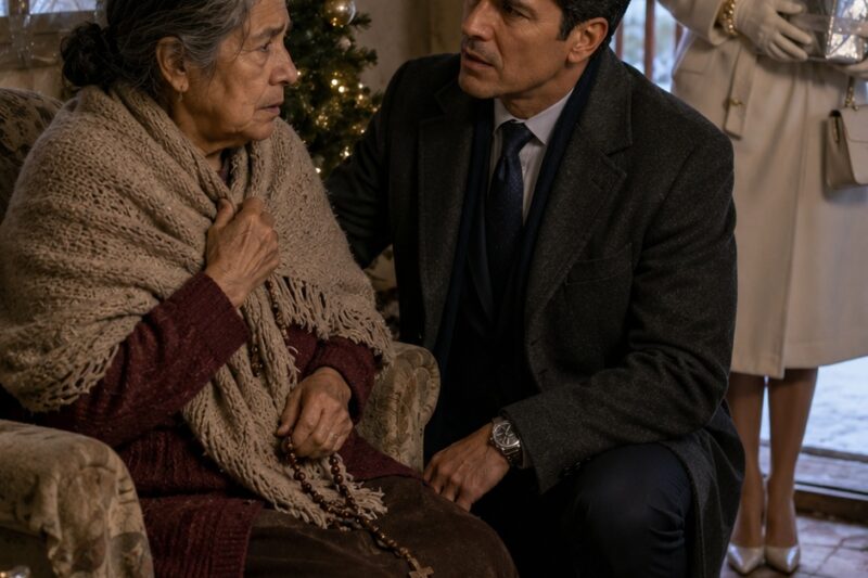 La Navidad en que mi hijo descubrió que su esposa me había dejado morir de frío. El sobre que Amanda escondía no contenía dinero, sino la verdad que destruyó a toda la familia.