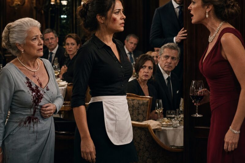 La Camarera Que Recibió Una Bofetada Por Defender A Una Anciana En Un Restaurante De Lujo De Madrid No Sabía Que El Hombre Silencioso Del Fondo Era El Hijo De Aquella Mujer… Y Que Al Día Siguiente Cambiaría Su Vida Para Siempre