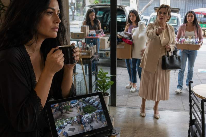 Mi mamá convirtió a escondidas mi cafetería en un “bazar familiar” y repartió cada rincón entre mis 3 hermanas… pero el día que llegaron con sus puestos para adueñarse del lugar, encendí el altavoz de la cámara y una sola palabra dejó muda a toda la calle