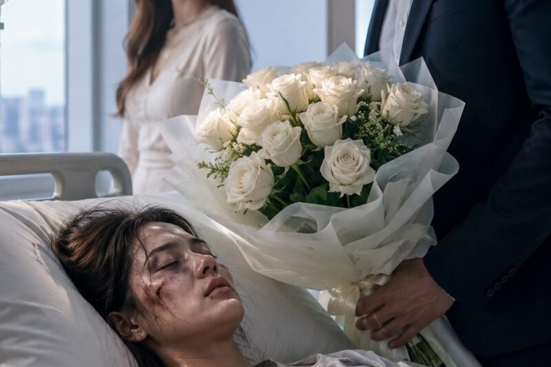 Antes de firmar el divorcio, mi esposo mandó golpearme porque ya estaba listo para cambiarme por la hija de un multimillonario. Pero mientras yo estaba en el hospital, junto a unas rosas blancas enviadas por él, una llamada reveló el apellido que mi madre me había ocultado durante años… y ahí comenzó la caída de toda su familia.