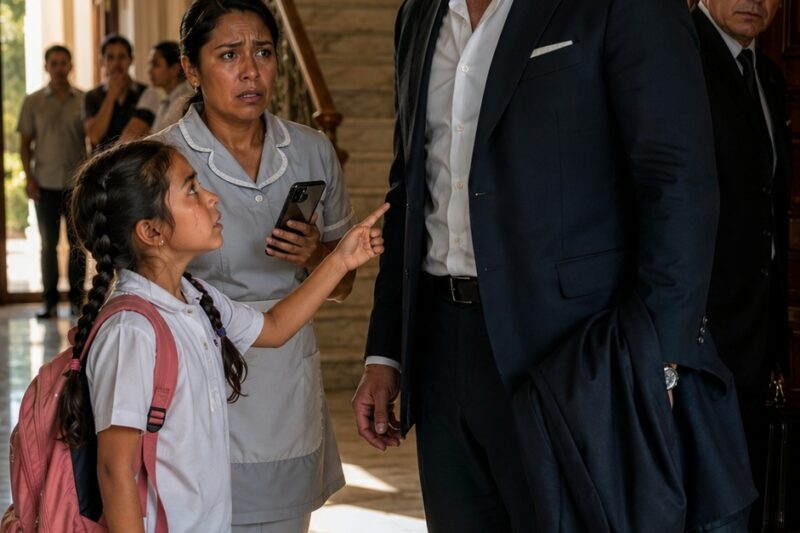 Una niña pequeña me detuvo dentro de mi propia mansión y me preguntó:  —Usted le prometió a mi mamá que hoy le iban a pagar… ¿entonces por qué le mintió?