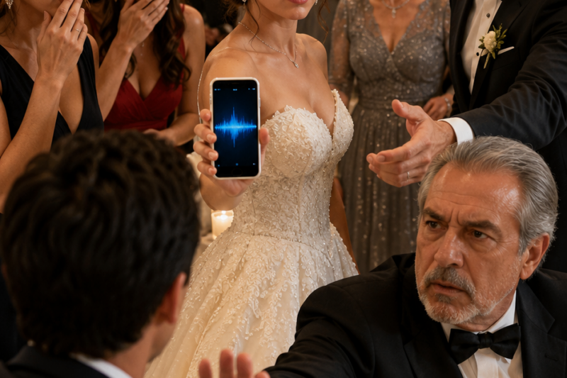 La novia reprodujo un solo archivo de audio en plena boda… y la sonrisa perfecta del novio terminó convirtiéndose en una pesadilla judicial