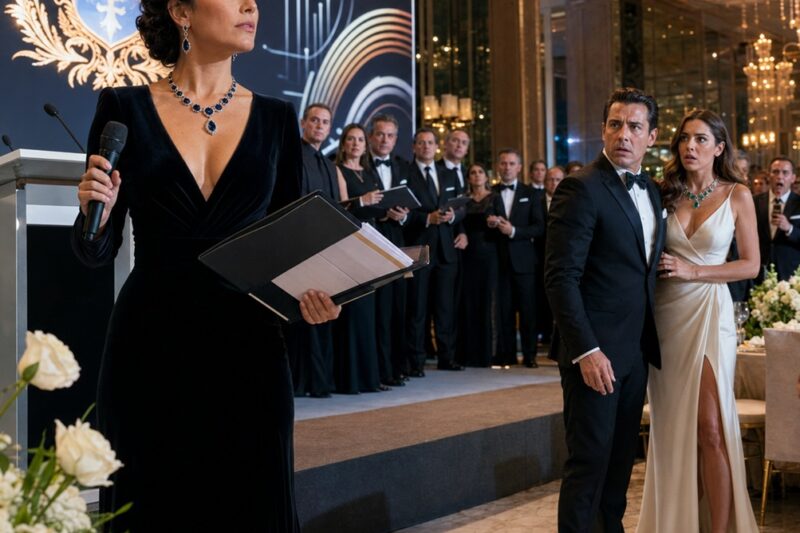 LA COPA DE CHAMPÁN SE LE CAYÓ A MI ESPOSO CUANDO MI VERDADERO NOMBRE APARECIÓ EN LA PANTALLA DE LA GALA. SU AMANTE LLEVABA EL COLLAR DE ESMERALDAS DE MI ABUELA Y SONREÍA COMO SI YA HUBIERA TOMADO MI LUGAR. ÉL CREYÓ QUE ME HABÍA LLEVADO PARA VERLO GANAR, PERO NO SABÍA QUE TODA LA GALA ME PERTENECÍA.