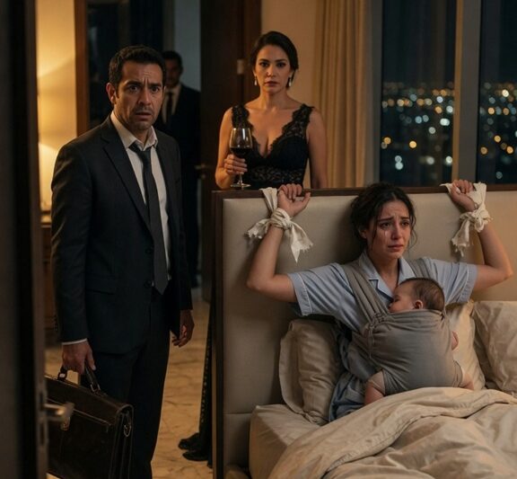 Volví a casa y encontré a la niñera atada a mi cama con mis gemelos en el pecho… pero lo que reveló sobre mi esposa destruyó mi matrimonio.