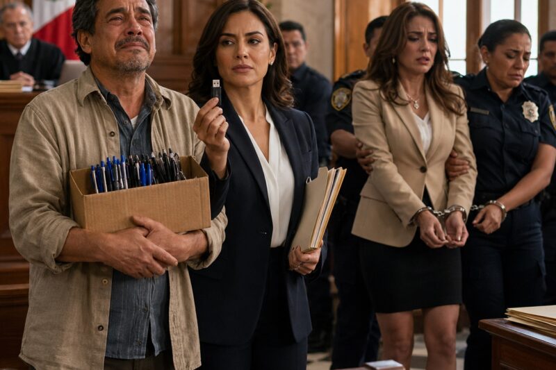 Vendía bolígrafos frente al juzgado de la Ciudad de México por unas monedas; devolvió una memoria con pruebas que podía salvar un caso… pero esa misma tarde una policía corrupta lo esposó por un robo inventado y una fiscal decidió creer en su verdad