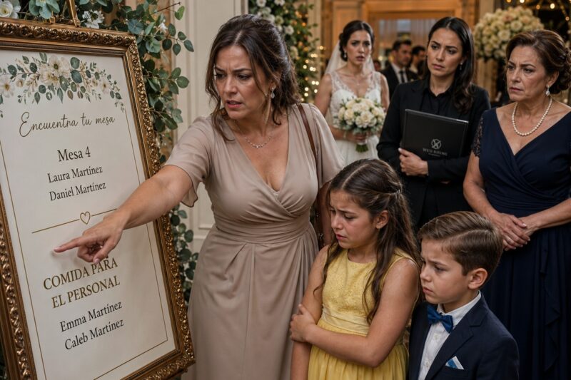 Fui a la boda de mi hermana con mis hijos… hasta que vi cómo los habían escrito en el plano de mesas.