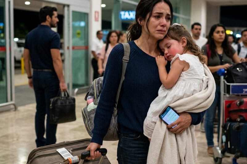 MI ESPOSO ME DEJÓ SOLA EN EL AEROPUERTO DE CANCÚN CON NUESTRA HIJA ENFERMA; NUEVE DÍAS DESPUÉS PREGUNTÓ POR MÍ COMO SI NADA, PERO PARA ENTONCES YO YA TENÍA LAS PRUEBAS, LAS CUENTAS BLOQUEADAS Y UNA VERDAD CAPAZ DE DESTRUIR LA VIDA PERFECTA QUE ÉL PRESUMÍA