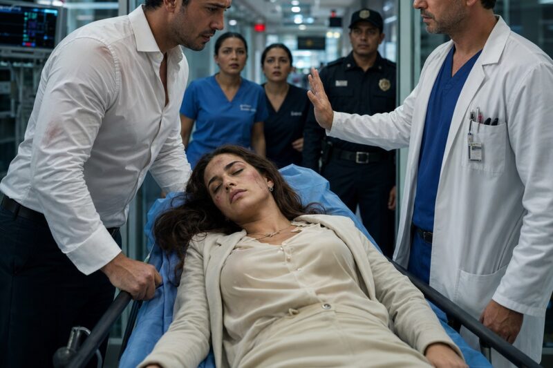La llevó en brazos al hospital fingiendo ser el esposo perfecto, pero olvidó que el médico de guardia era el hermano de la mujer que intentó callar… y que ella había dejado una auditoría capaz de destruir su imperio antes de amanecer frente a toda su familia para siempre